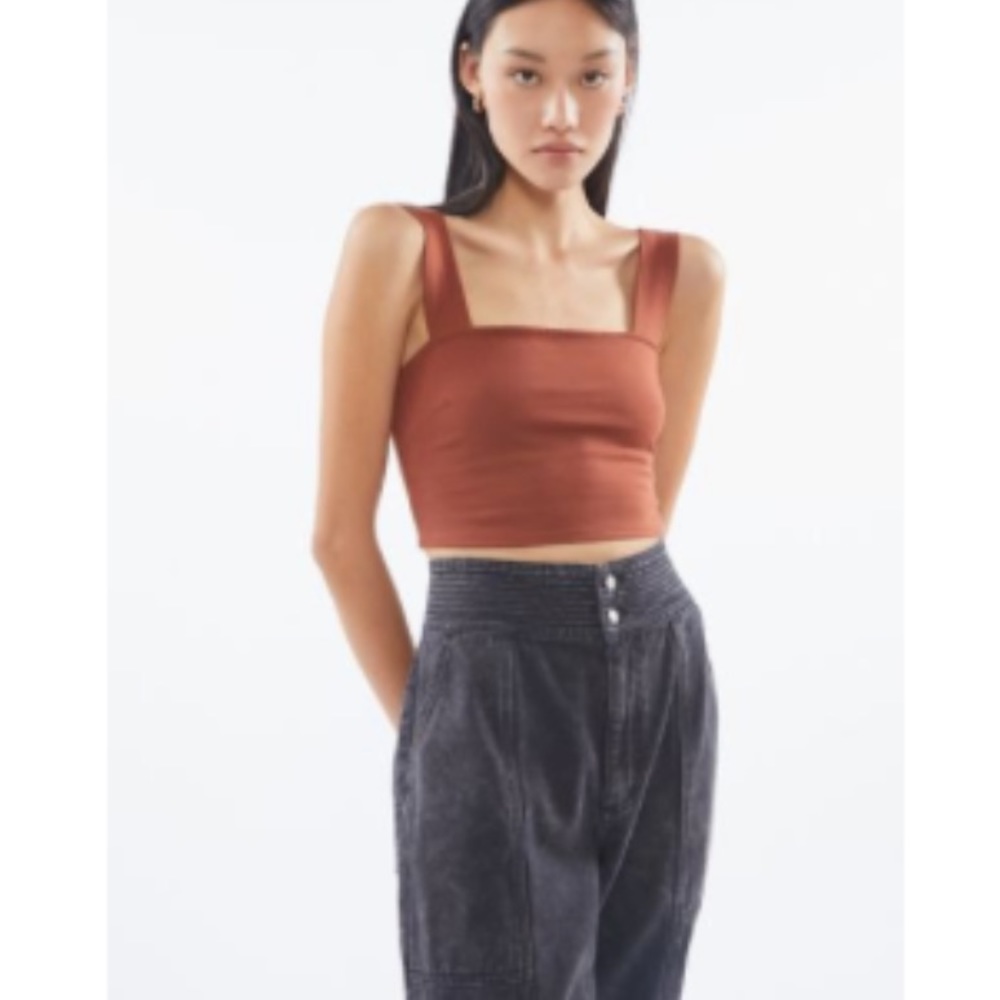 Urban Outfitters Gal Square Neck Tank Top, Size M, Rust color